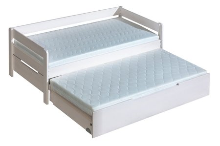Łóżko dolne z pojemnikiem na pościel do łóżka Borys w kolorze białym