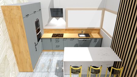 Projekt kuchni 3D wizualizacja pomieszczenia i wycena 