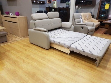 Sofa Amber z funkcją spania ekoskóra + skóra naturalna 