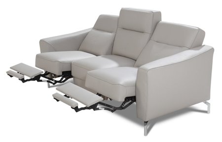 Trzyosobowa sofa Madryt z funkcją relaks ekoskóra + skóra naturalna standard