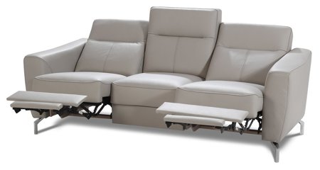 Trzyosobowa sofa Madryt z funkcją relaks ekoskóra + skóra naturalna standard