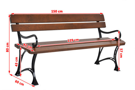 Zestaw mebli ogrodowych Elegant 150 cm drewniane