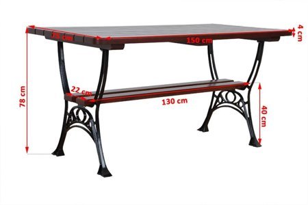 Zestaw mebli ogrodowych Elegant 150 cm drewniane